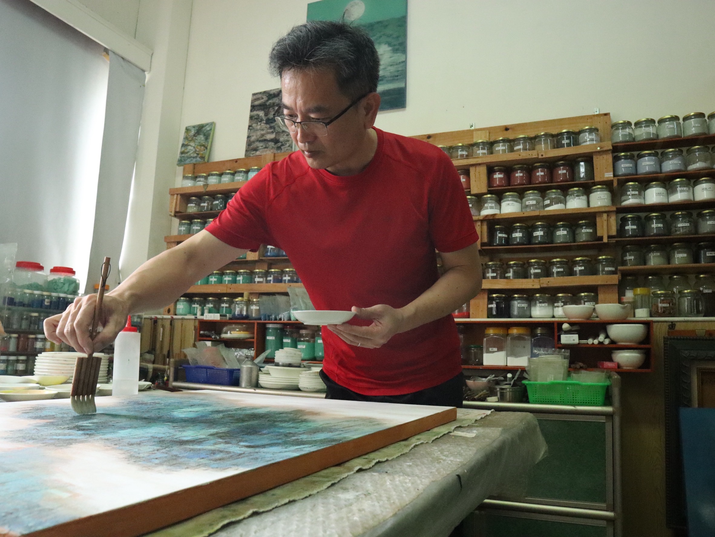 林必强「真景.靜域」臺中登場 睽違六年再辦膠彩畫個展