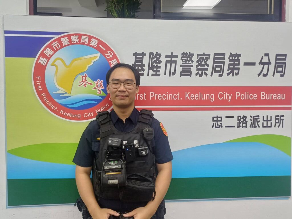第一分局忠二路派出所警員蔡萬融。（圖／記者薛秀蓮 翻攝)