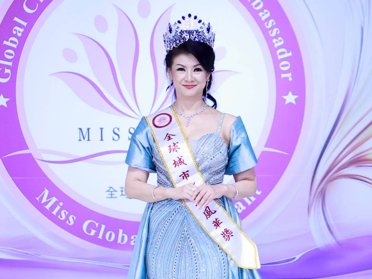 圖／藍郁晴強調，美麗不是一時，而是每天的累積。(中華全球城市選拔協會提供)