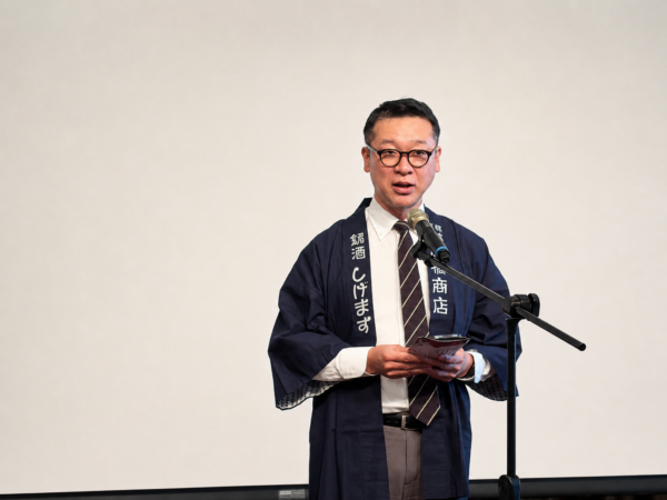 福岡縣酒造組合副會長中川拓也表示，福岡縣產酒凝聚各家酒藏的釀造技術與職人精神，期待透過台灣商談會促成更多餐飲及通路合作。（圖／主辦單位提供）