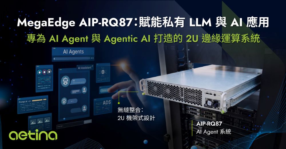 安提國際 MegaEdge AIP-RQ87:即裝即用 2U AI Agent 邊緣運算平台