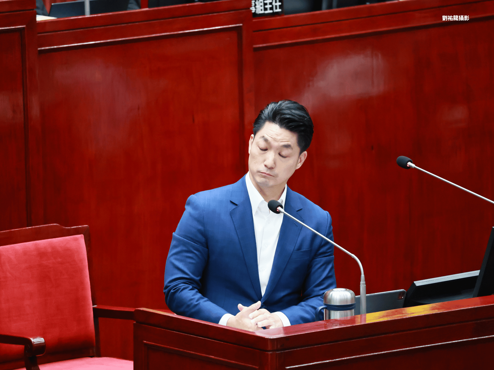 台北市長蔣萬安赴台北市議會備詢。(攝影:劉祐龍)