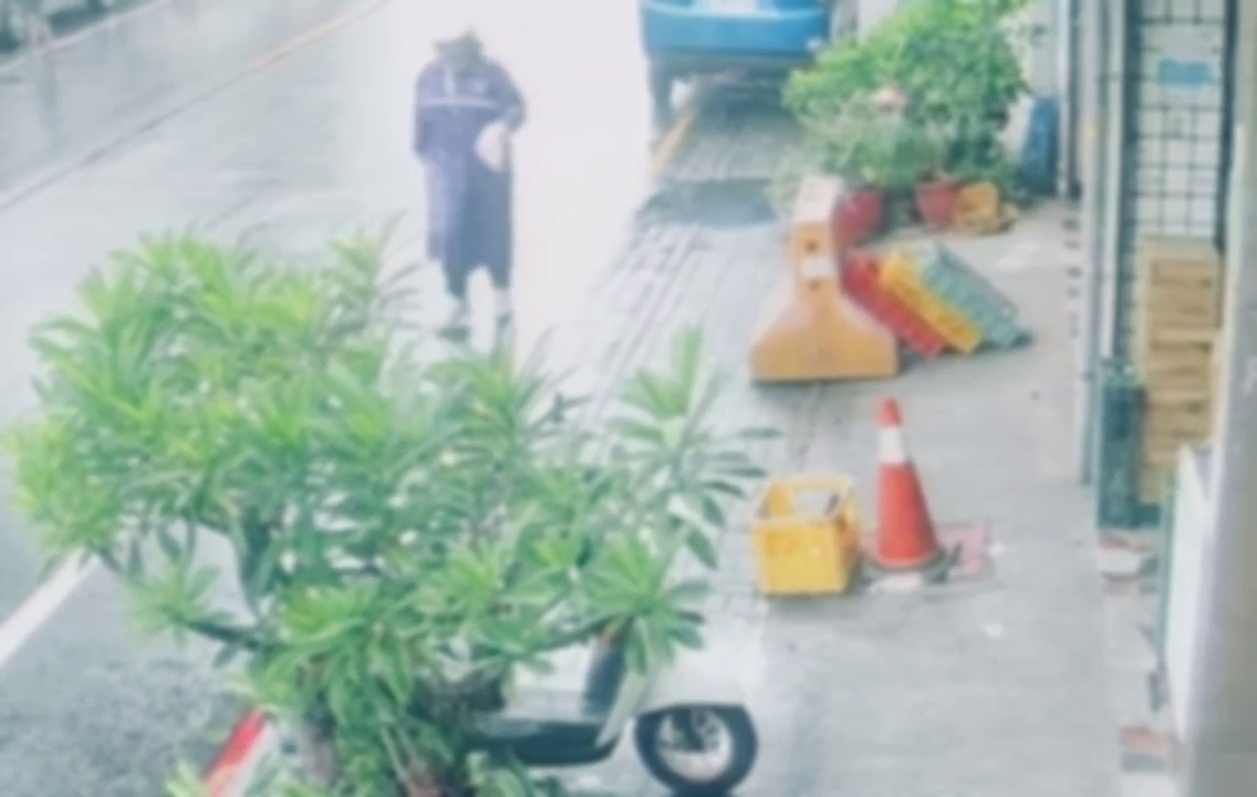 ▲周氏蝦捲遭潑百隻活蟑!雨衣怪客提洗衣網闖店,店員嚇傻驚叫(圖/記者王俊勝 翻攝)