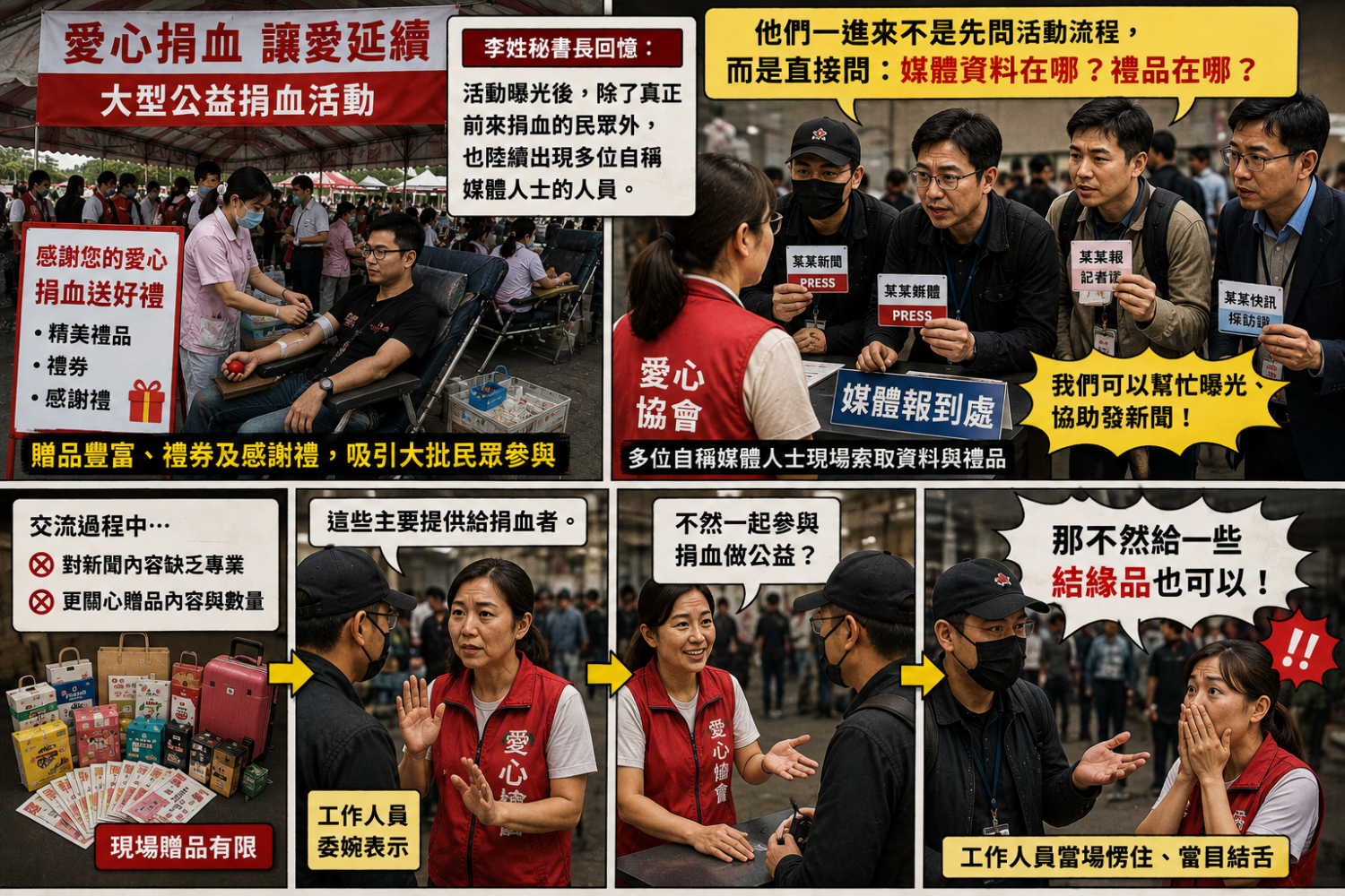 資深公關直言，乞丐記者一進來不是先問活動流程，而是直接問媒體資料在哪、禮品在哪？！（圖／AI示意）