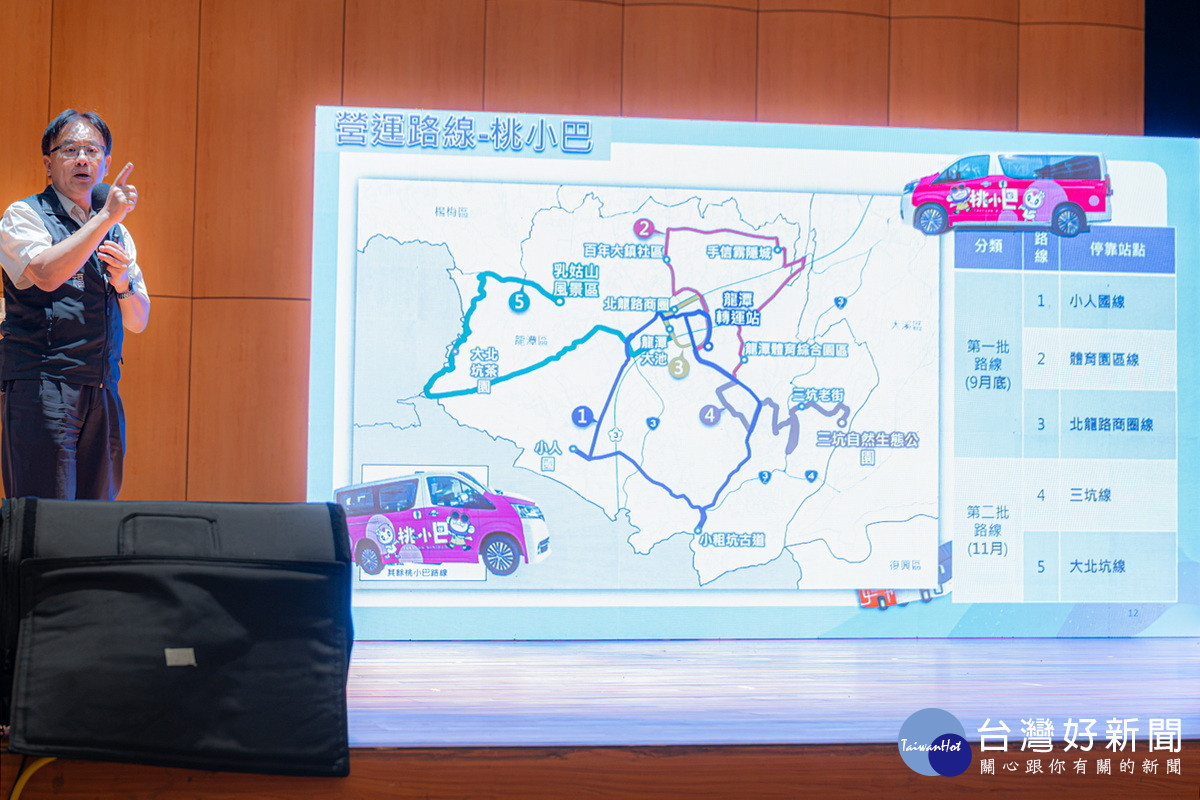 桃市府交通局長張新福說明龍潭區交通建設。<br /><br />