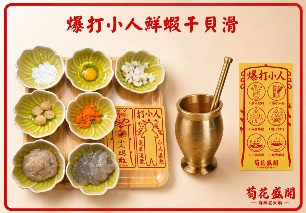 圖三 爆打小人鮮蝦干貝滑舒壓美味