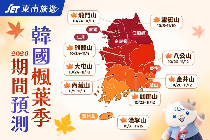 走進韓國金秋美景 楓紅銀杏一次收藏