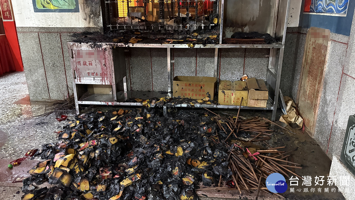 振興路、永和路接連傳火警，兩處金紙櫃遭焚毀，警方鎖定涉案男子。