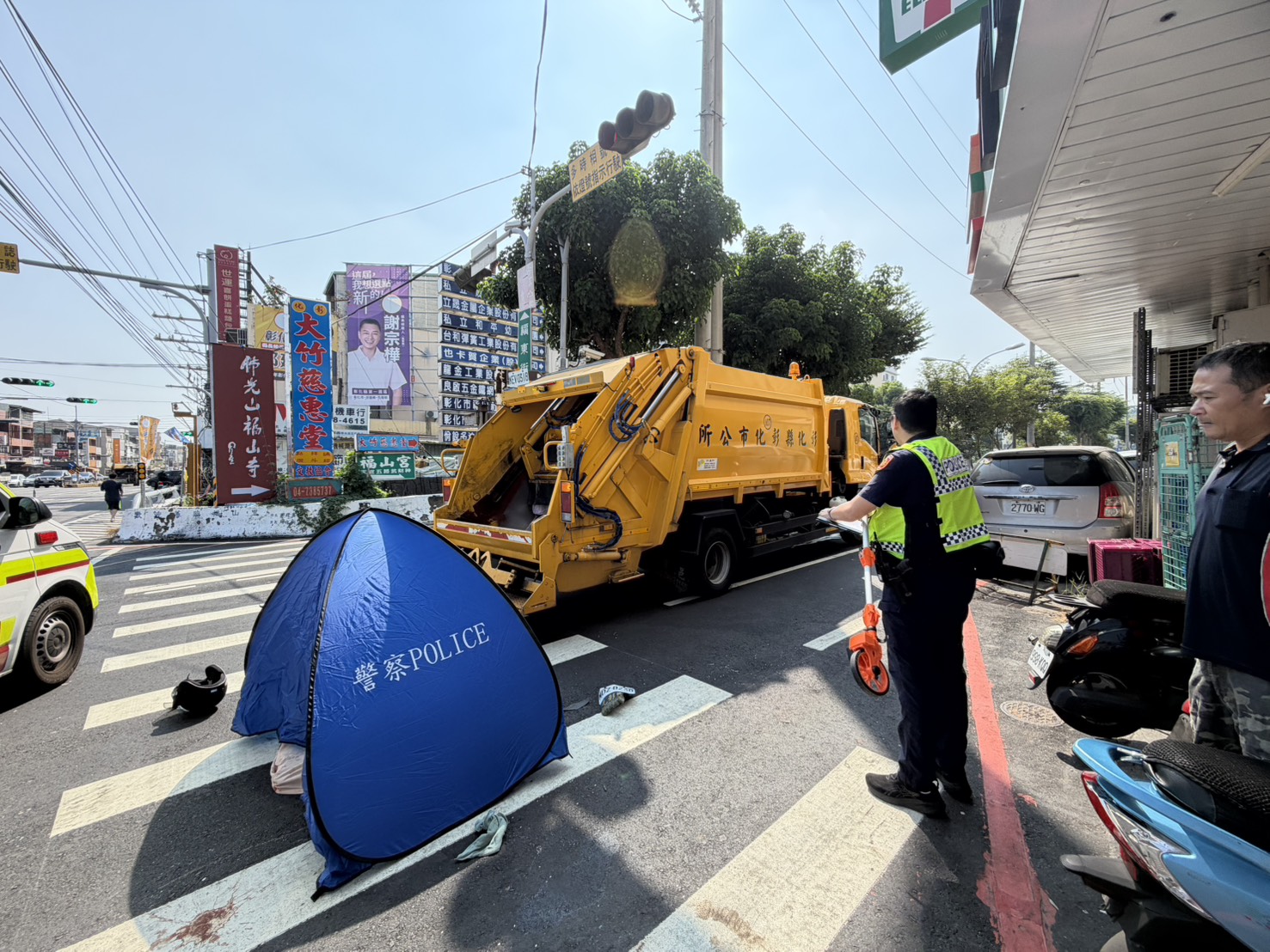 SQ10125 2彰化垃圾車右轉撞死73歲婦人