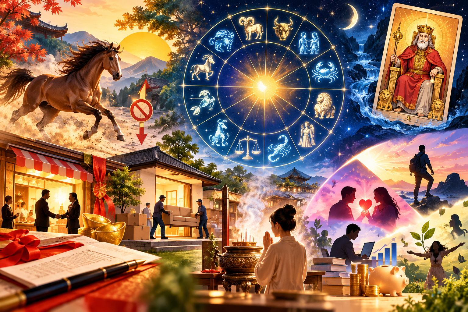 2026年10月17日十二星座與生肖運勢出爐,射手座以92分登上今日運勢榜首,農民曆宜開市、訂盟、入宅及祈福,民俗命理提醒民眾掌握吉時、理性規劃生活。(圖/AI生成示意圖)
