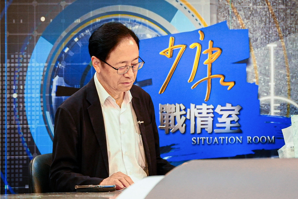 桃園市長張善政接受TVBS政論節目《少康戰情室》專訪。