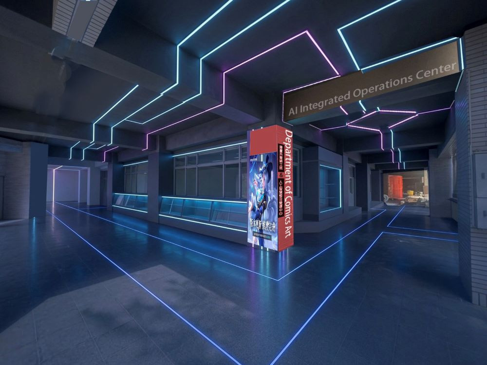 台南應用科技大學建置「虛實整合智慧文創實作基地」，引進 NVIDIA 頂規運算設備，並邀東海大學加入推動團隊- AI智慧場域外觀模擬圖。(圖/台南應用科技大學)