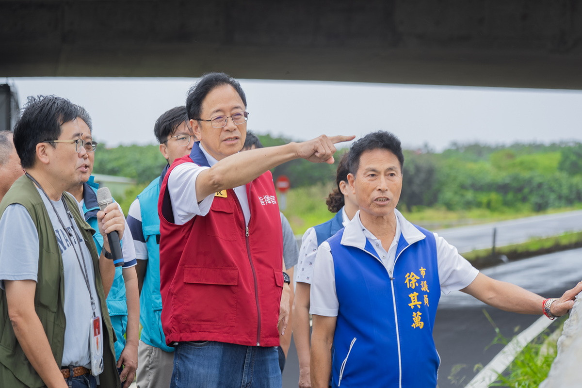 桃園市長張善政視察防颱整備及南崁溪護岸工程。<br /><br /> 